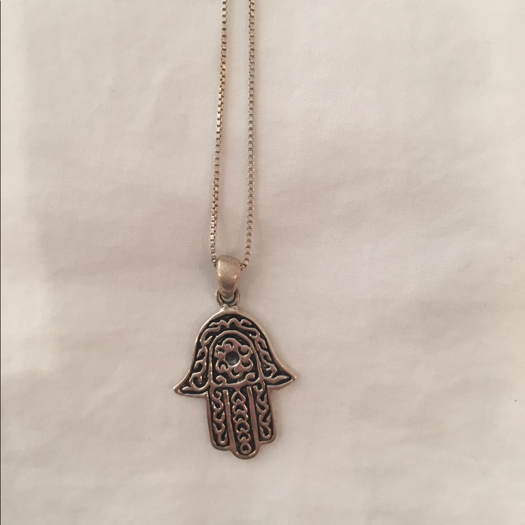 Hamsa Silver Necklace